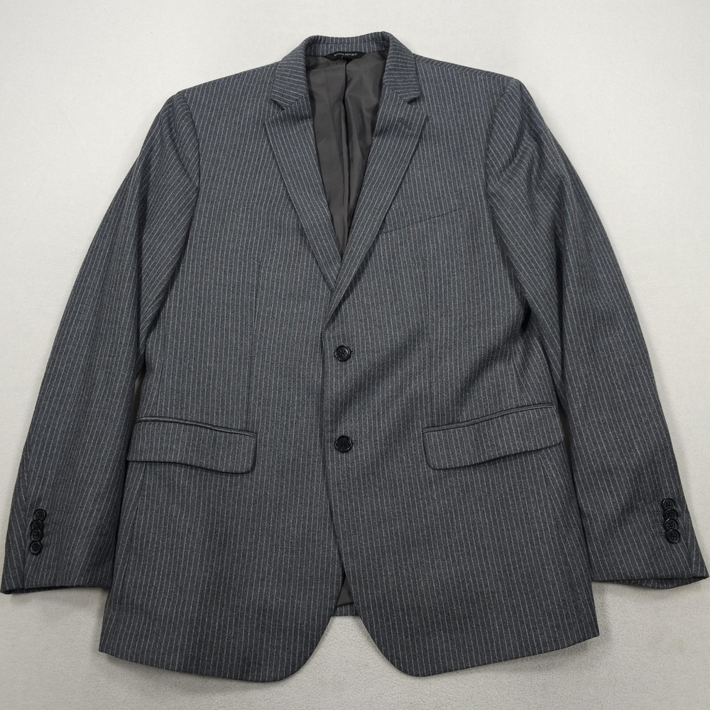 Banana Republic Blazer Mens 42R Gray Pinstripe Slim Fit Marzotto Wool Jacket